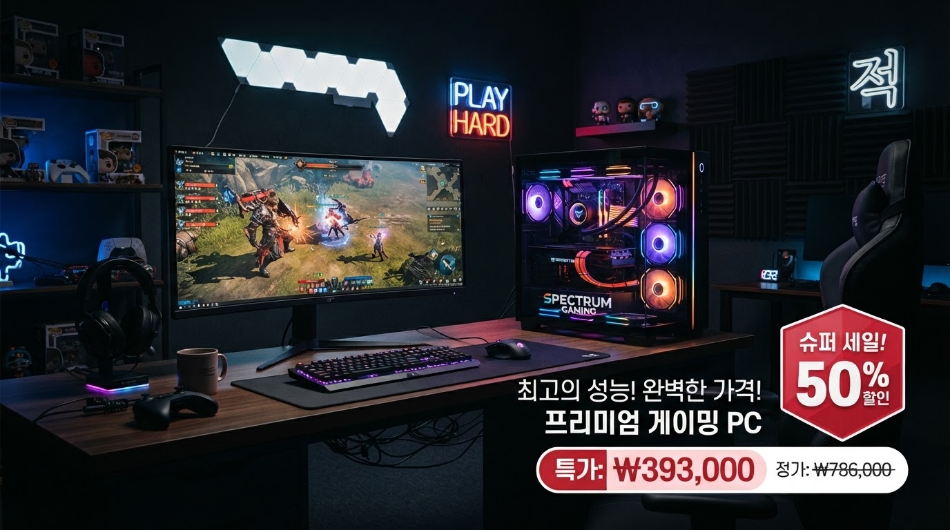 컴퓨터 조립 풀세트 우쓰 0번 사무용 풀세트 WIN11 가격 배너 — 393,000원 특가