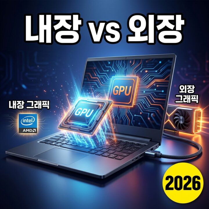 노트북 내장 그래픽 vs 외장 그래픽 차이 — 성능·전력·발열과 용도별 선택(2026)
