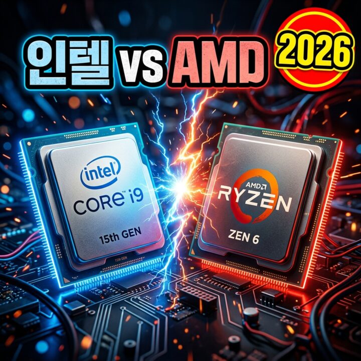 2026 인텔 vs AMD CPU 비교 — 게임·작업·전력효율·가성비 용도별 선택 가이드