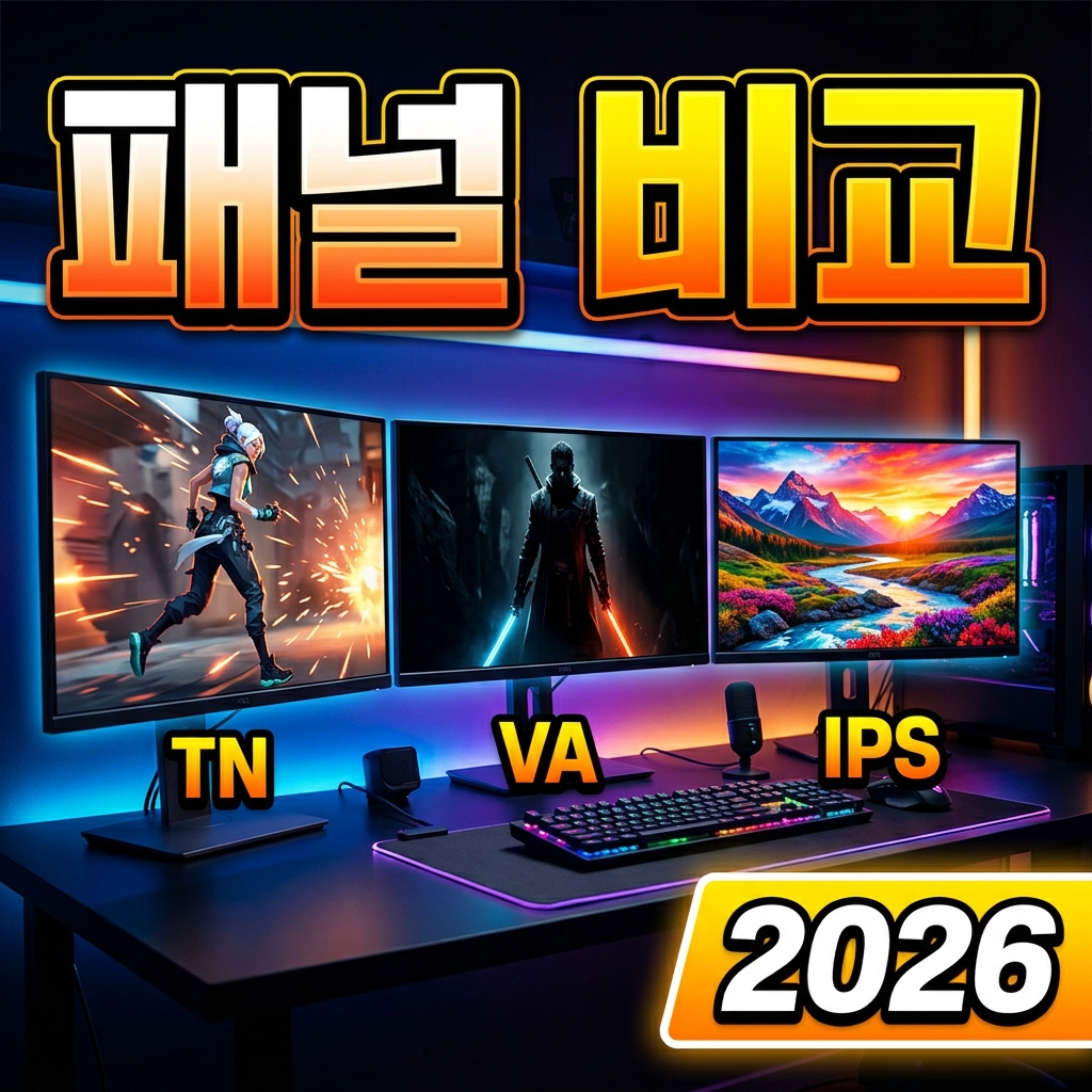 모니터 패널 완벽 비교 2026 — IPS vs VA vs TN vs OLED, 용도별 선택 가이드