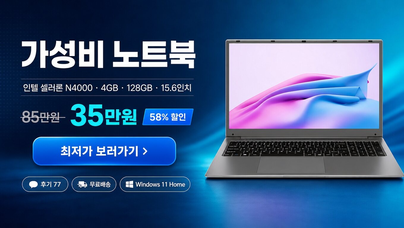 가성비 노트북 최저가 보러가기 배너