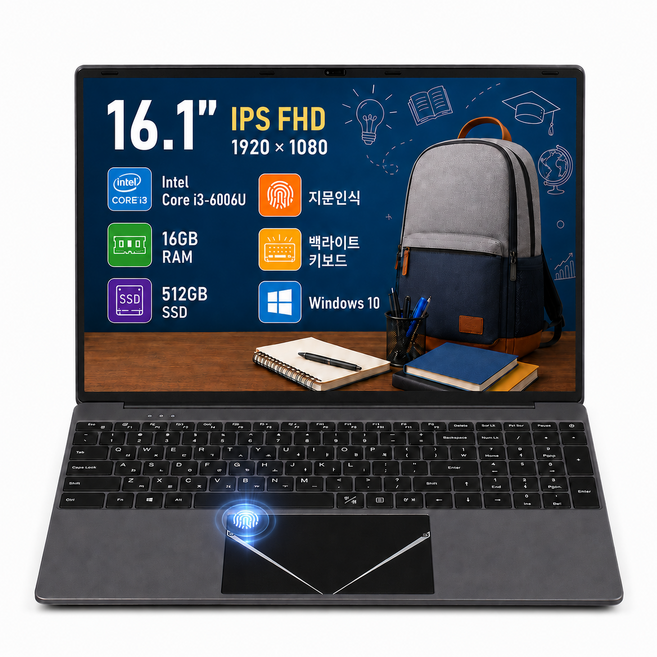 16.1인치 가성비 노트북 SSD 512GB RAM 16GB i3-600 실제 판매 상품 이미지