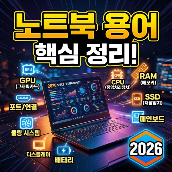 노트북 사양 용어 완벽 정리 — CPU·RAM·저장장치·디스플레이·포트 쉽게 이해하기