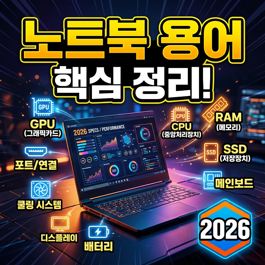 노트북 사양 용어 완벽 정리 — CPU·RAM·저장장치·디스플레이·포트 쉽게 이해하기
