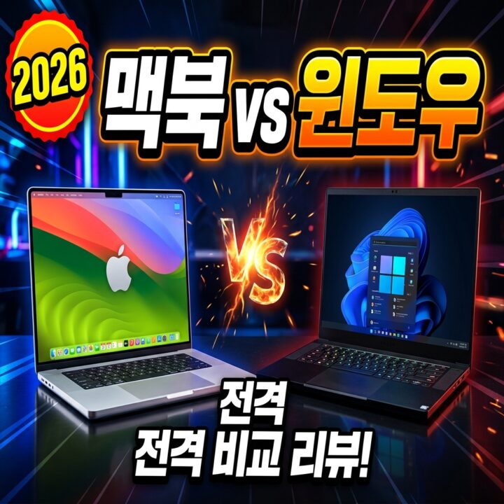 맥북 vs 윈도우 노트북 비교 2026 — 용도·호환성·배터리·가격, 어떤 사람에게 맞나