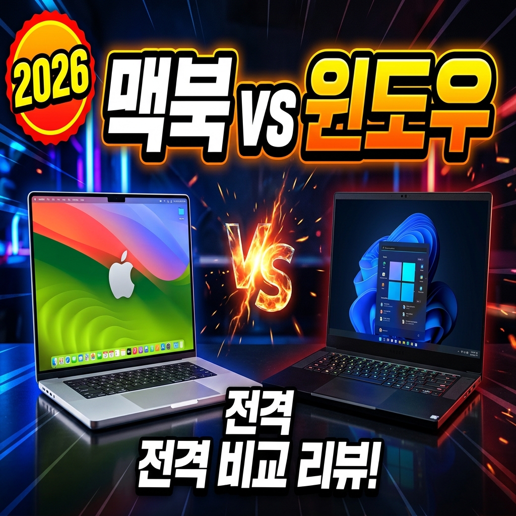 맥북 vs 윈도우 노트북 비교 2026 — 용도·호환성·배터리·가격, 어떤 사람에게 맞나