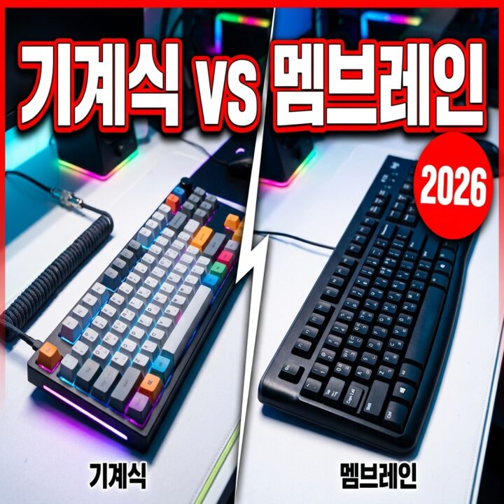 기계식 vs 멤브레인 키보드 완벽 비교 — 타건감·수명·소음·가격과 용도별 선택 기준 (2026)