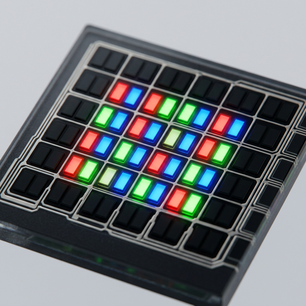 OLED 자발광 픽셀과 미니LED 구역별 백라이트 구조를 나란히 비교한 단면 이미지