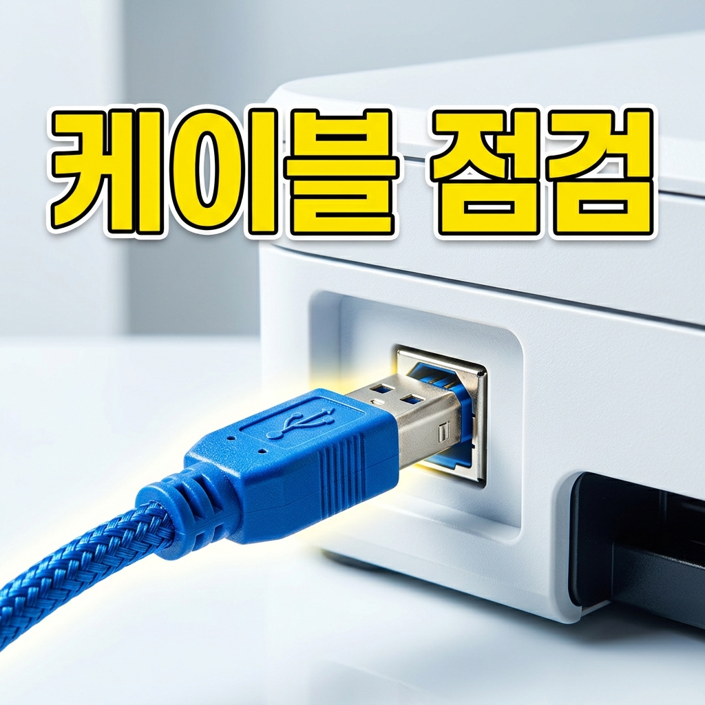 여러 프린터 목록 중에서 기본 프린터를 지정하고 인쇄 대기열을 확인하는 화면