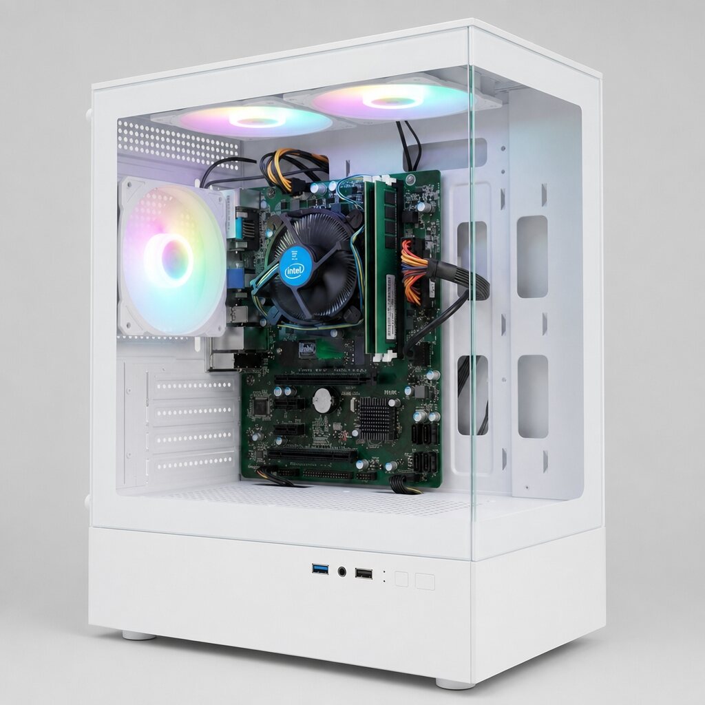 게이밍컴퓨터 조립PC 화이트 3번 i5-8500 WIN11 케이스 디테일 컷