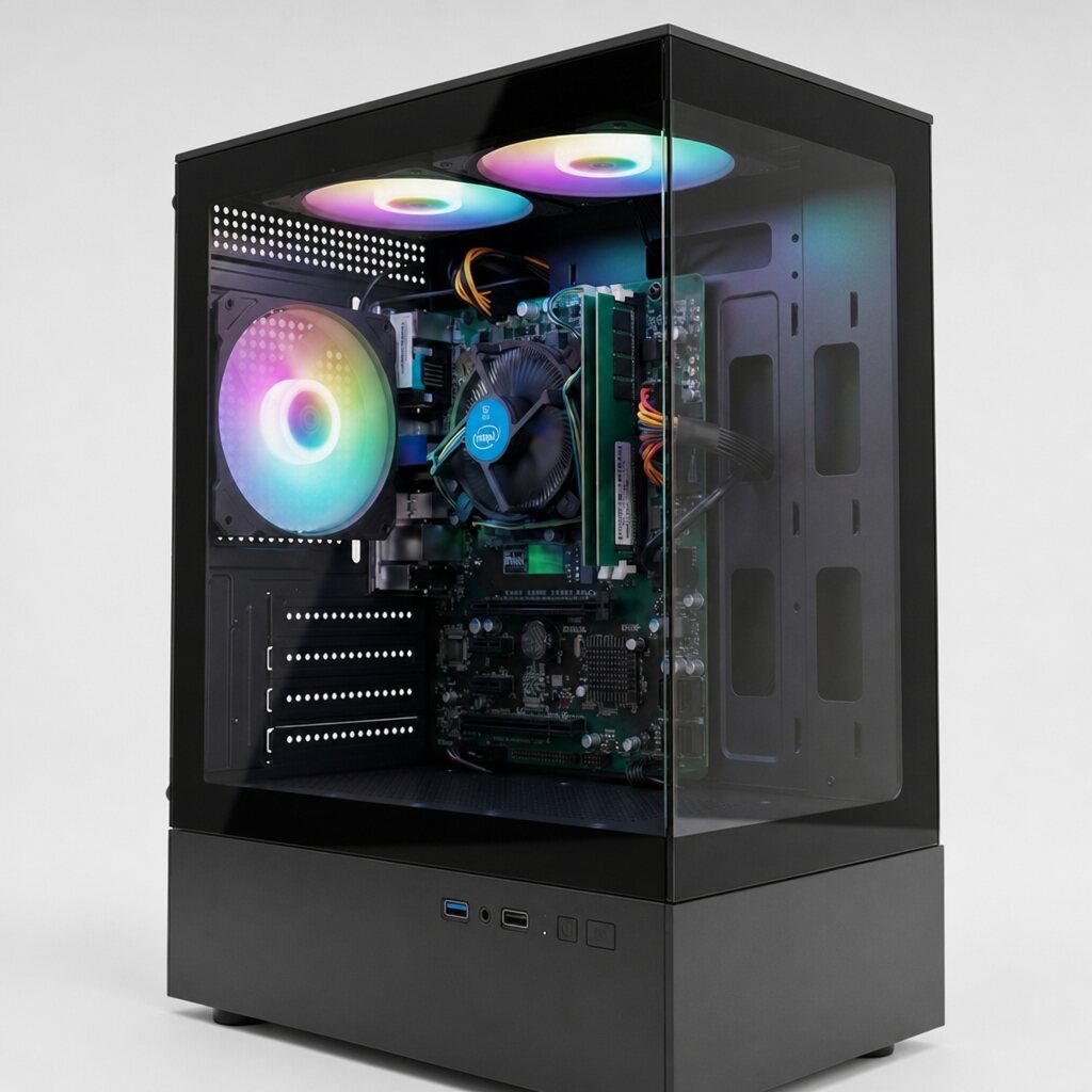 게이밍컴퓨터 조립PC 블랙 2번 i5-6500 WIN11 케이스 디테일 컷