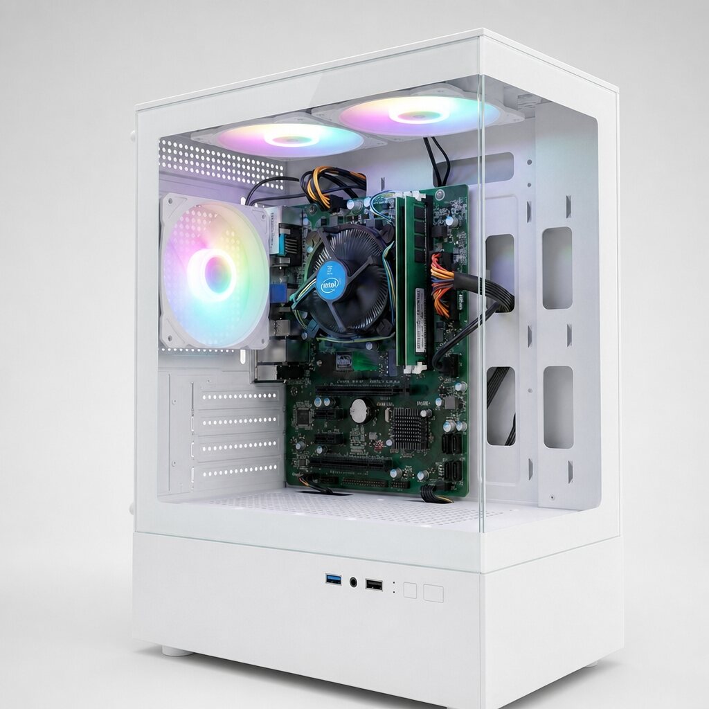 게이밍컴퓨터 조립PC 화이트 3번 고급 i5-8500 케이스 디테일 컷