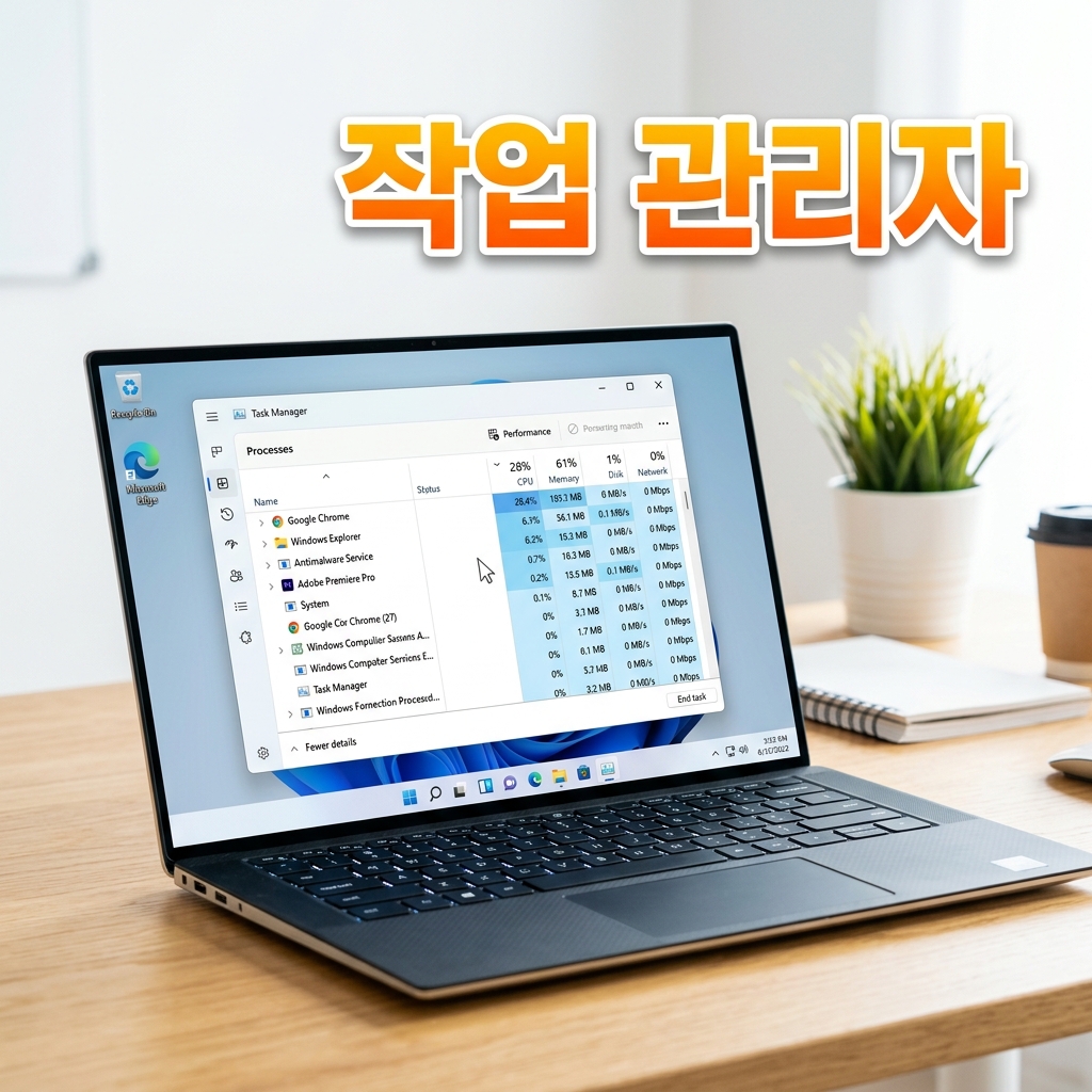 명령 프롬프트에서 tasklist로 프로세스를 확인하고 taskkill 명령으로 프로그램을 강제 종료하는 화면