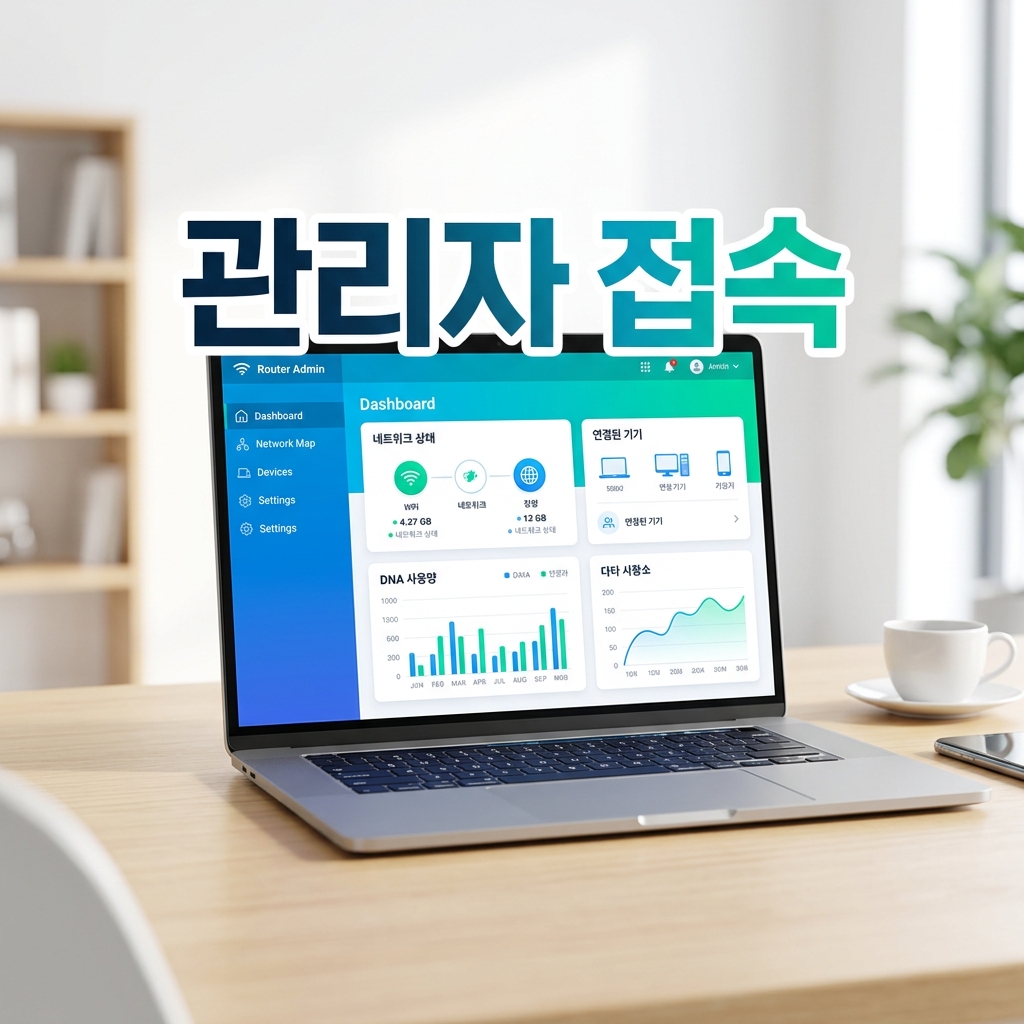 집 중앙 높은 위치에 놓인 공유기에서 와이파이 신호가 사방으로 퍼지는 모습