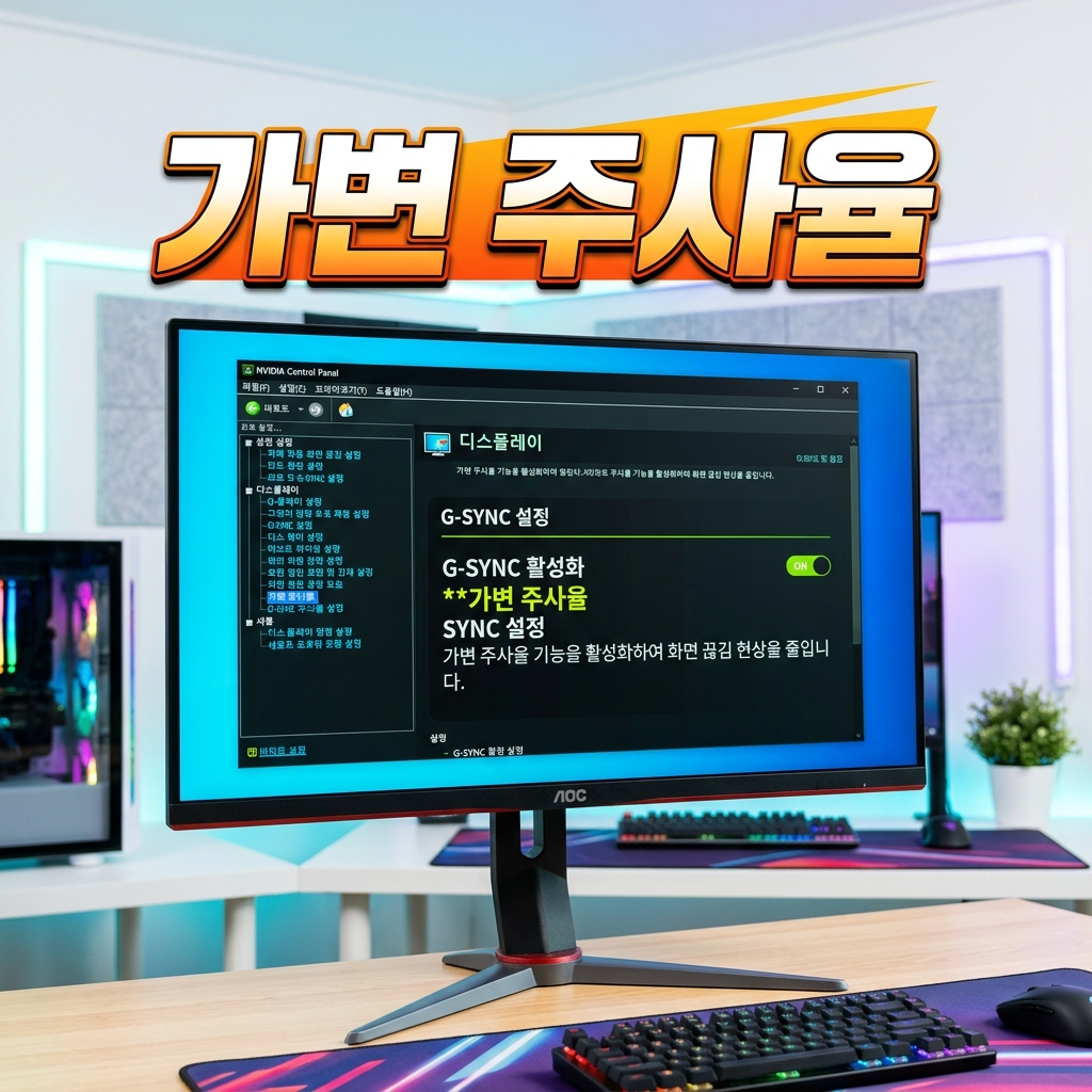 게임 그래픽 설정에서 수직동기화와 최대 프레임 속도(프레임 제한)를 조정하는 화면