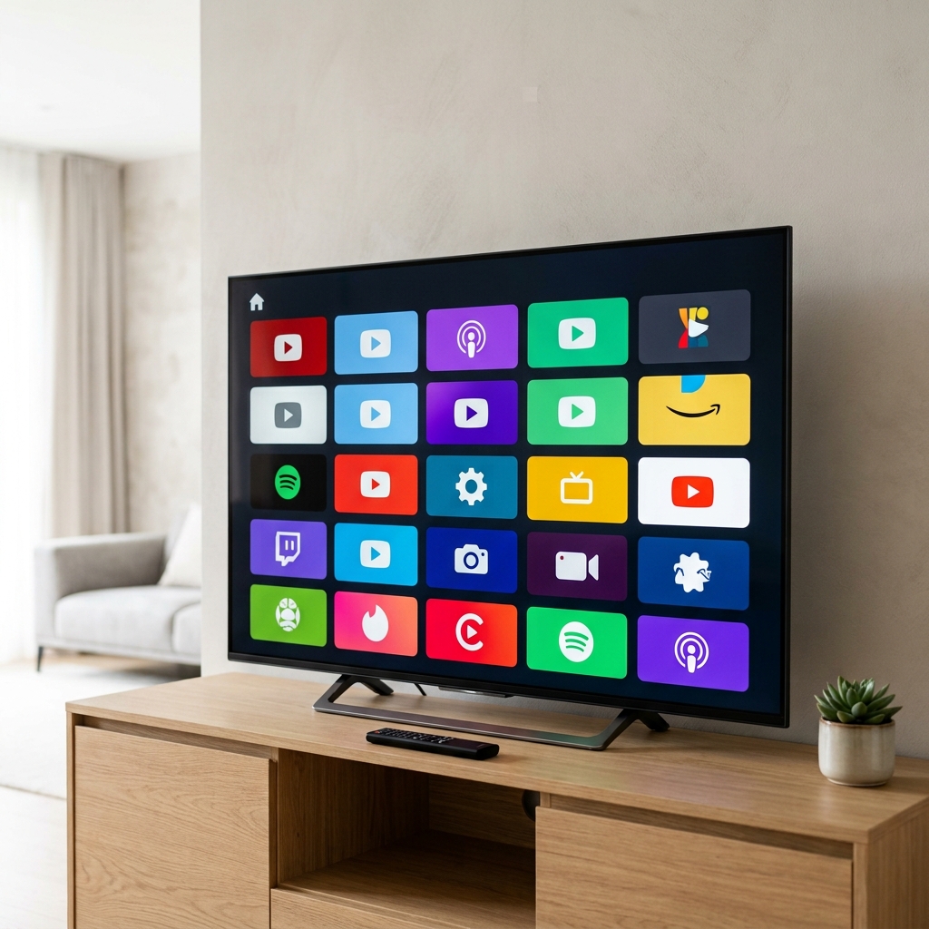 가로형 런처 바로 앱을 빠르게 전환하는 스마트 TV 홈 화면