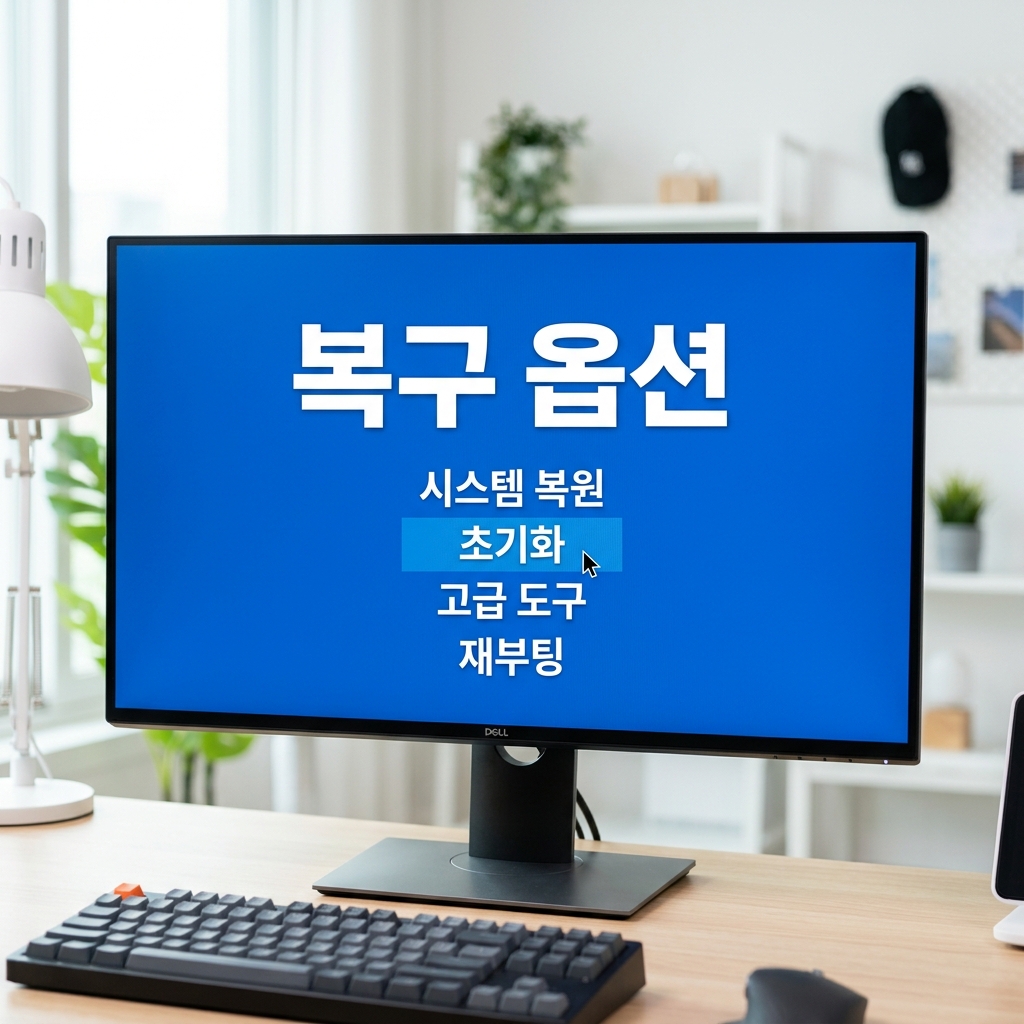 윈도우 안전 모드 장치 관리자에서 그래픽 드라이버를 이전 버전으로 롤백하는 화면
