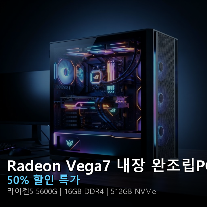 AMD Radeon Vega7 내장 AMD 라이젠5 5600G 완조립PC 썸네일