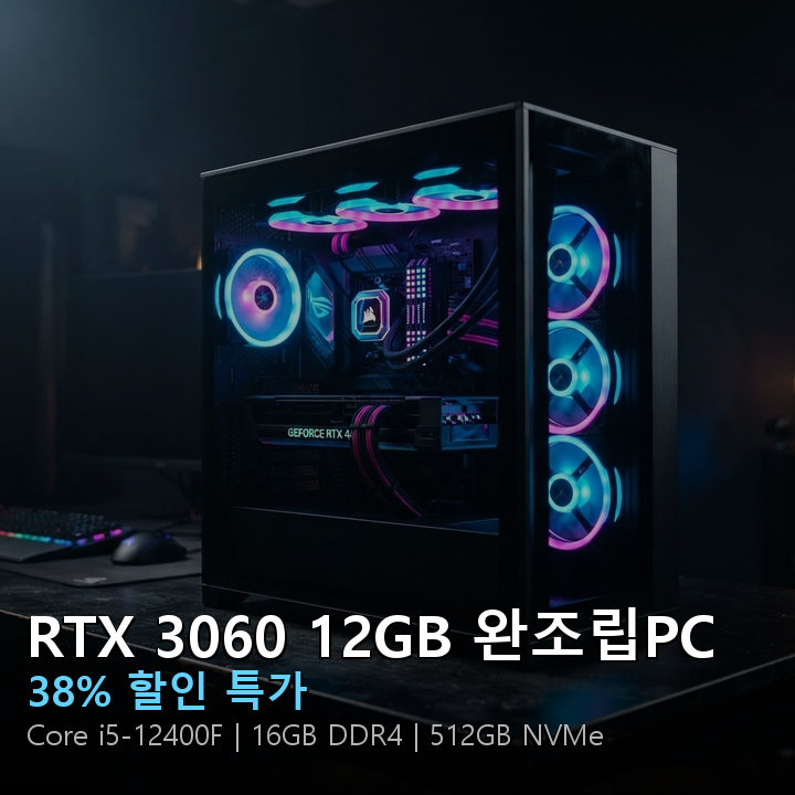 RTX 3060 12GB 인텔 Core i5-12400F 완조립PC 썸네일
