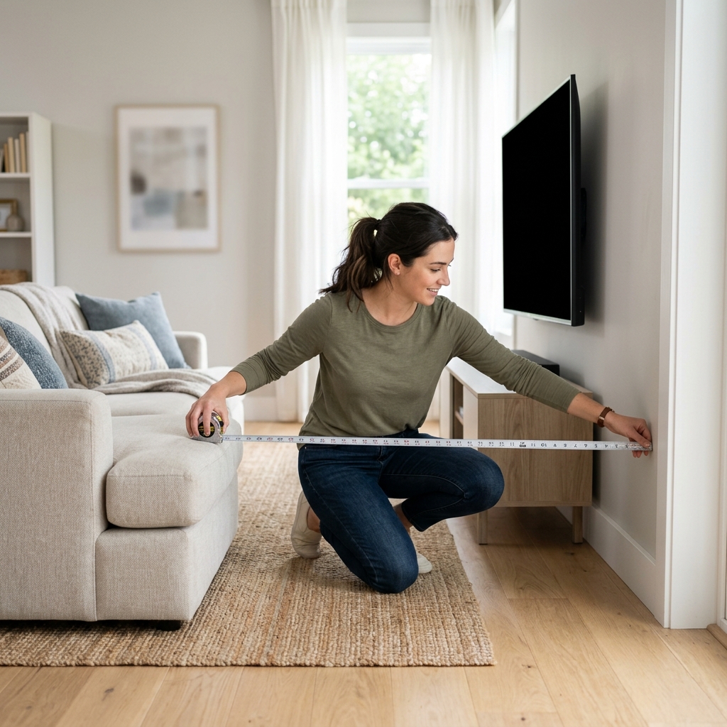 인치별 4K TV 권장 시청거리를 정리한 표 형태의 이미지