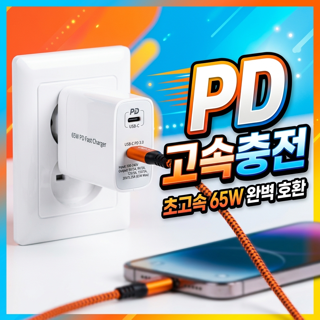 노트북에 USB-C PD 충전기를 연결해 충전하는 모습
