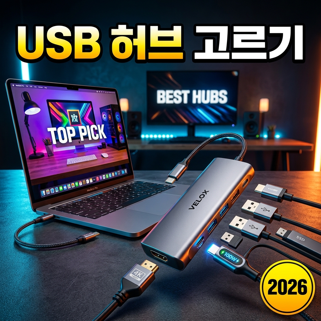 USB 허브 고르는 법 — 버스파워 vs 자체전원·USB 속도·포트 구성·발열까지 완벽 정리