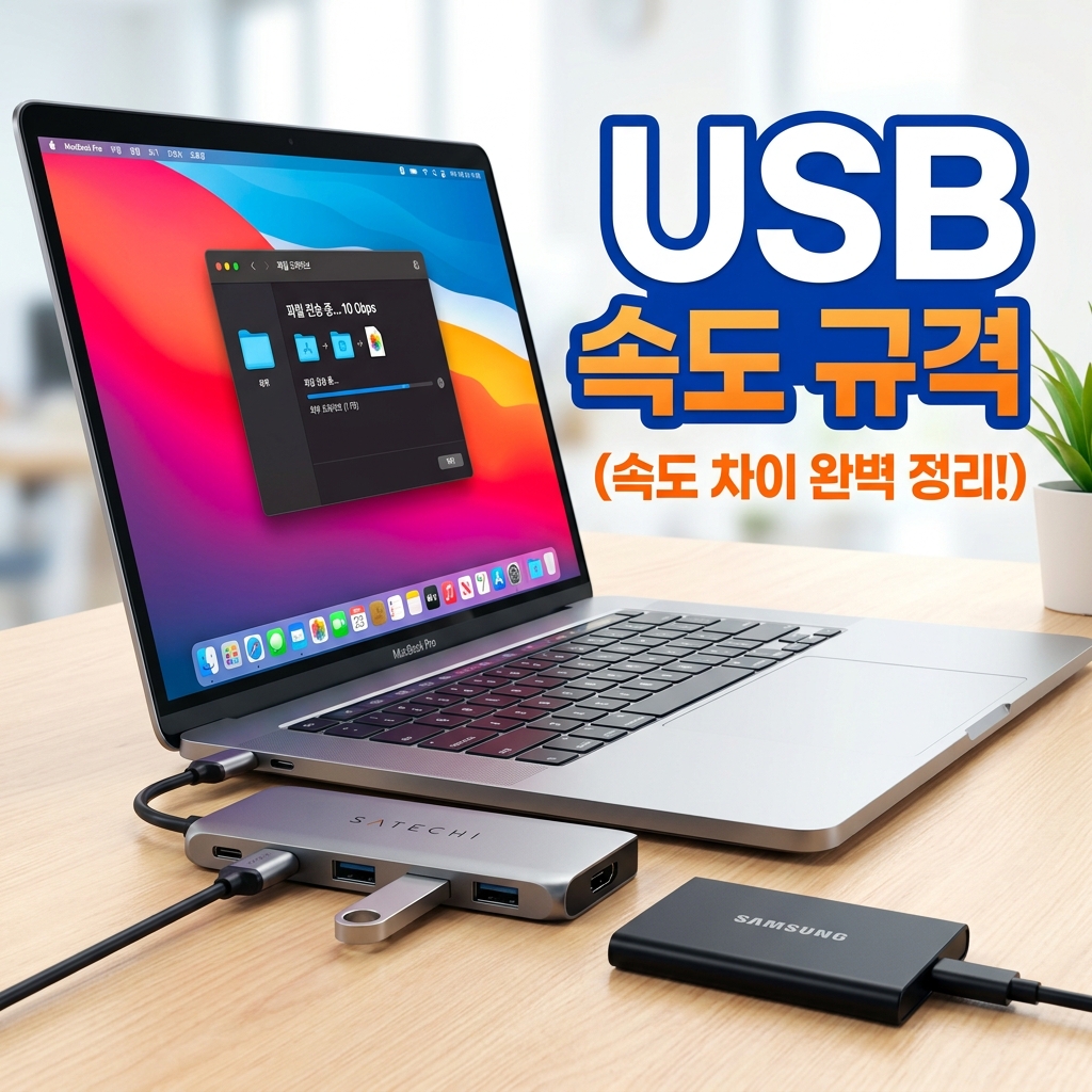 USB-A와 USB-C, HDMI, SD 카드 슬롯이 함께 있는 멀티 포트 허브