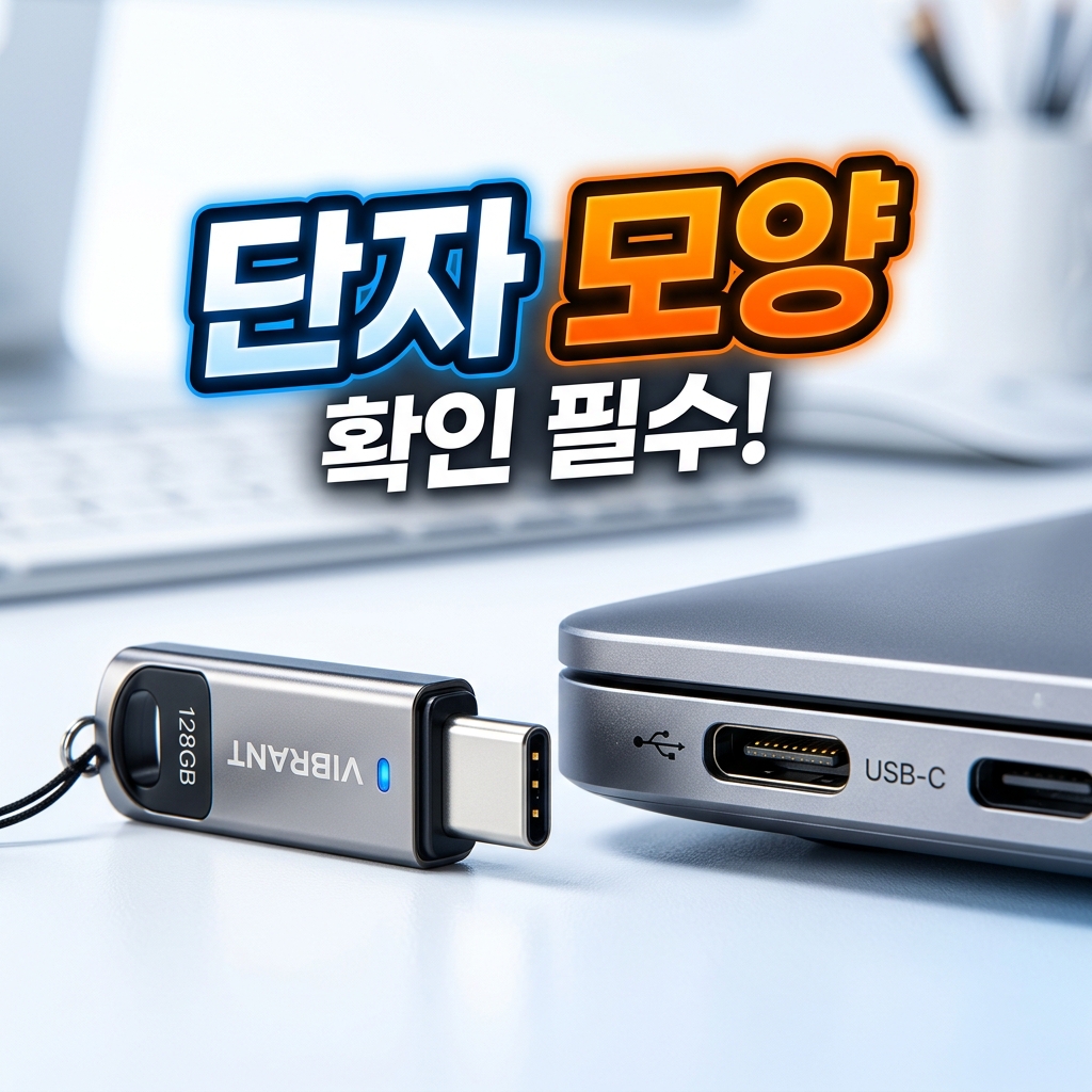 USB 메모리 포장의 용량과 읽기 쓰기 속도 표기를 손으로 확인하는 모습