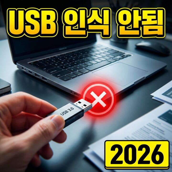 USB 장치 인식 안 됨 해결법 총정리 — 선택적 절전·드라이버·포트·전력·드라이브 문자