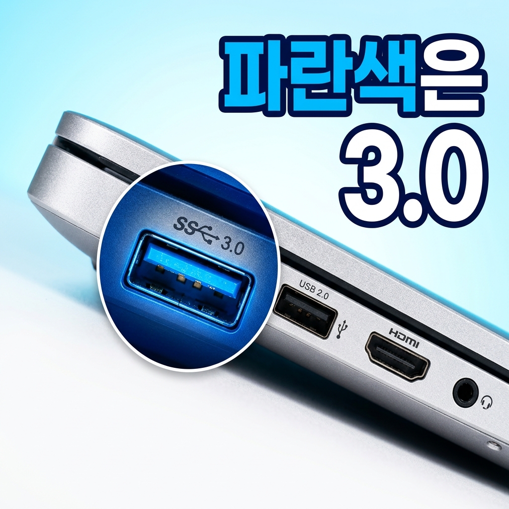 여러 종류의 USB 케이블과 USB-A·USB-C 단자가 나란히 놓인 모습
