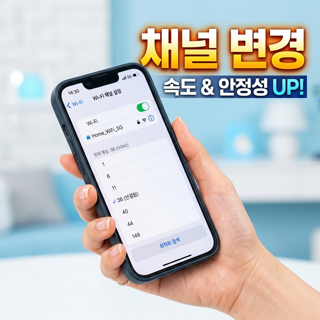 벽 근처가 아닌 집 중앙 높은 곳에 놓인 공유기와 신호 도달 범위를 표현한 그림