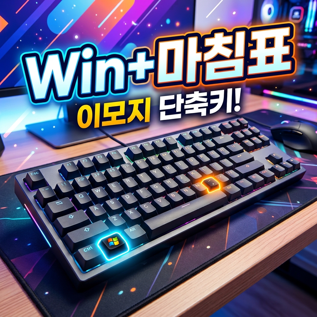윈도우11 이모지 패널이 열린 화면과 이모지·기호·GIF 탭