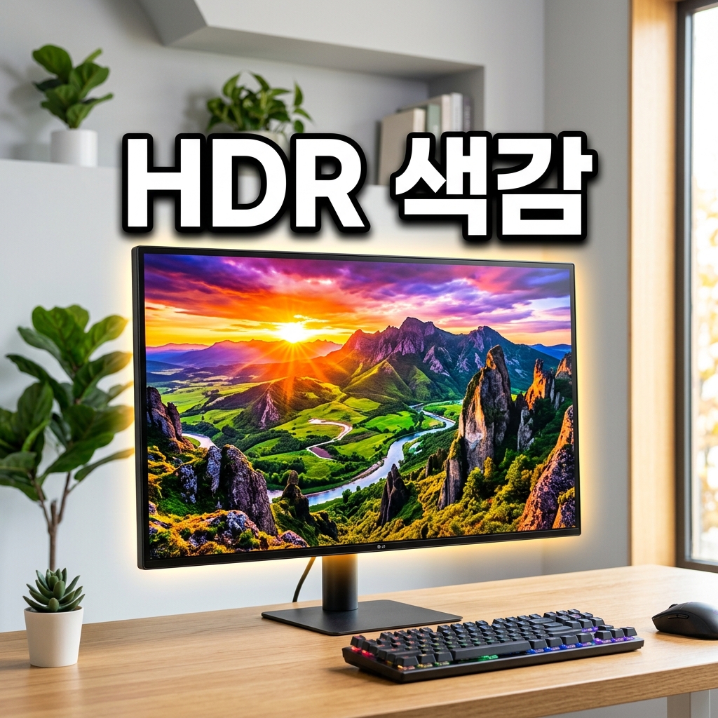 윈도우11 설정의 시스템 디스플레이 HDR 화면에서 HDR 사용 토글을 켜는 모습